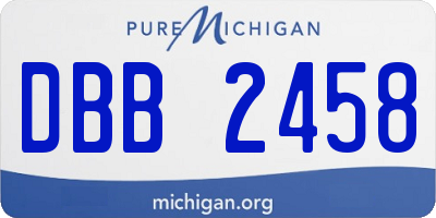 MI license plate DBB2458