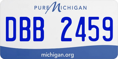 MI license plate DBB2459