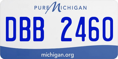 MI license plate DBB2460
