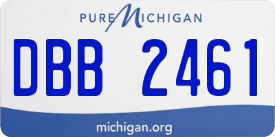 MI license plate DBB2461