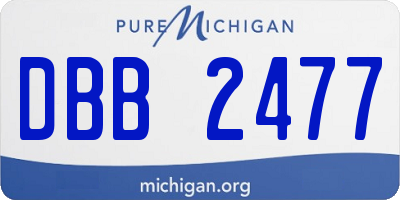 MI license plate DBB2477