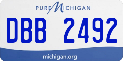 MI license plate DBB2492