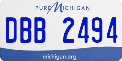 MI license plate DBB2494