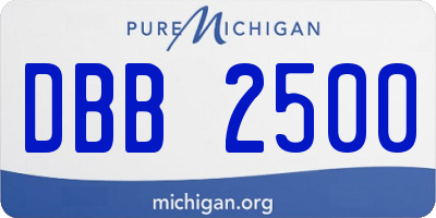 MI license plate DBB2500