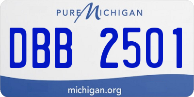 MI license plate DBB2501