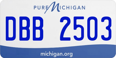 MI license plate DBB2503