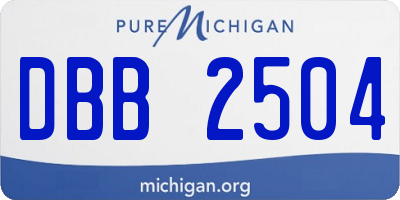 MI license plate DBB2504