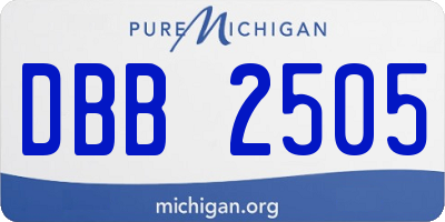 MI license plate DBB2505