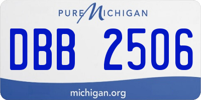 MI license plate DBB2506