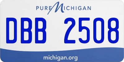 MI license plate DBB2508