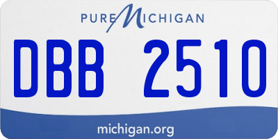 MI license plate DBB2510