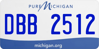 MI license plate DBB2512