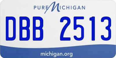 MI license plate DBB2513