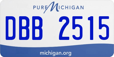 MI license plate DBB2515