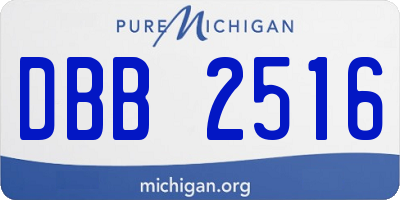 MI license plate DBB2516