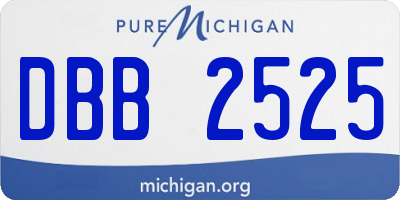 MI license plate DBB2525