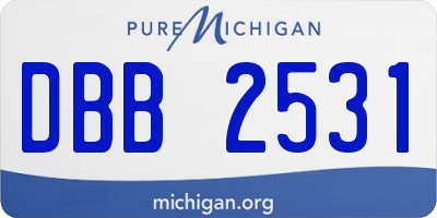 MI license plate DBB2531