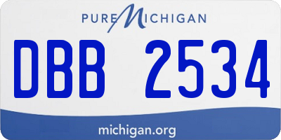 MI license plate DBB2534
