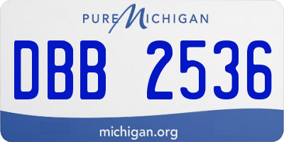 MI license plate DBB2536