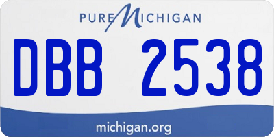 MI license plate DBB2538