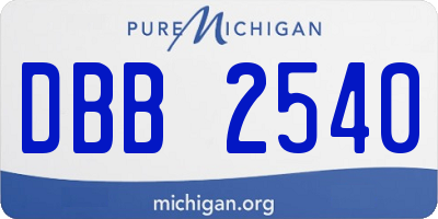 MI license plate DBB2540