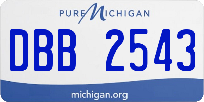 MI license plate DBB2543