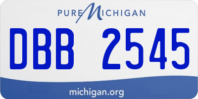 MI license plate DBB2545
