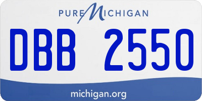 MI license plate DBB2550