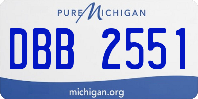MI license plate DBB2551