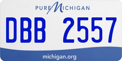 MI license plate DBB2557