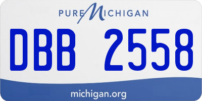 MI license plate DBB2558