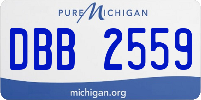 MI license plate DBB2559