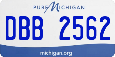 MI license plate DBB2562