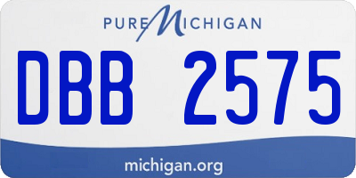 MI license plate DBB2575