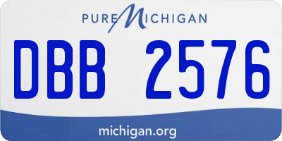 MI license plate DBB2576