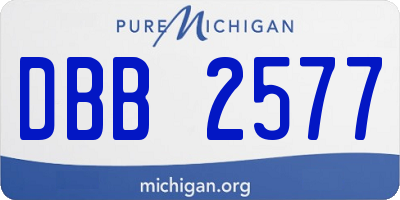 MI license plate DBB2577
