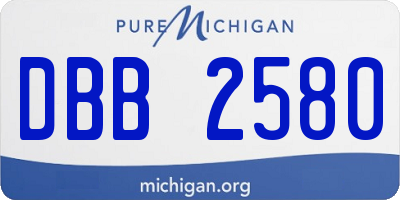 MI license plate DBB2580