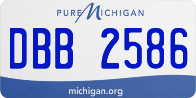MI license plate DBB2586