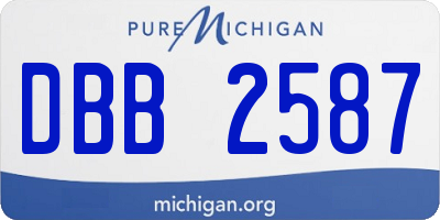 MI license plate DBB2587