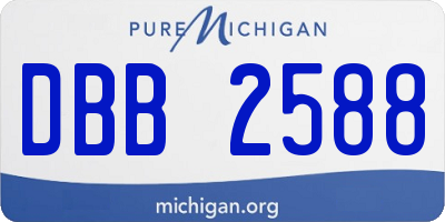 MI license plate DBB2588