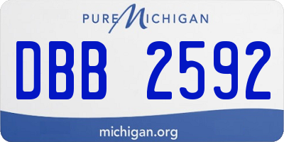 MI license plate DBB2592