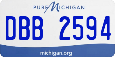 MI license plate DBB2594