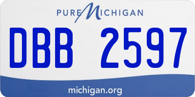 MI license plate DBB2597
