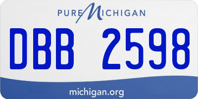 MI license plate DBB2598