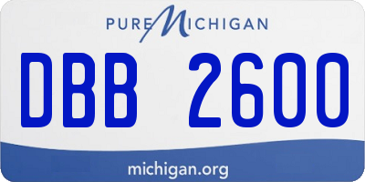 MI license plate DBB2600