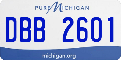 MI license plate DBB2601