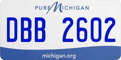 MI license plate DBB2602