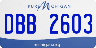 MI license plate DBB2603