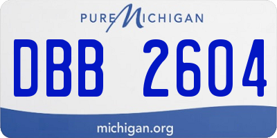 MI license plate DBB2604