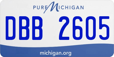 MI license plate DBB2605